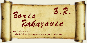 Boris Rakazović vizit kartica